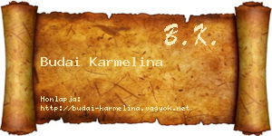 Budai Karmelina névjegykártya
